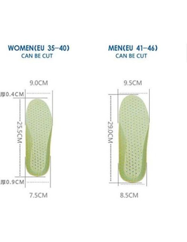 Plantillas Transpirables XINIFOOT 3 Pares Ajustables para Correr