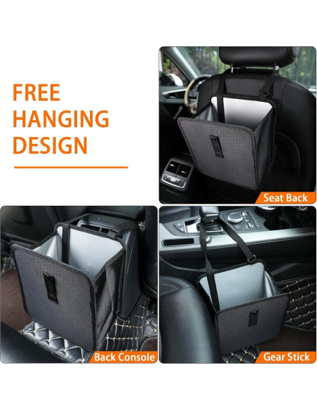 Basurero de Coche Plegable Power Tiger 7L Impermeable Negro Basurero de Coche Plegable Power Tiger 7L Impermeable Negro