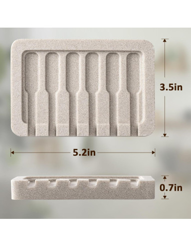 Jabonera Autodrenante UHEY HOME Beige Rectangular 13.2x8.9 cm