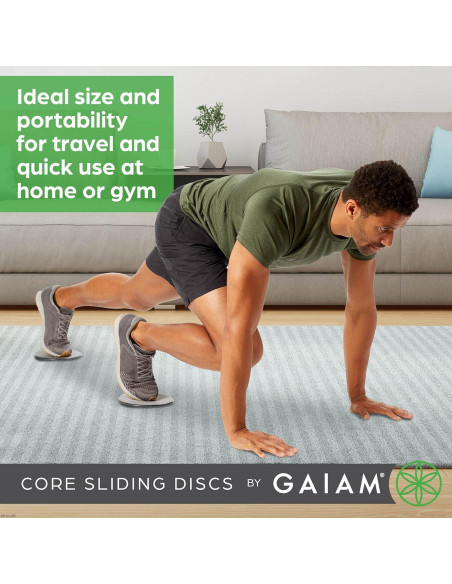 Discos Deslizantes Gaiam Core - Ejercicio Doble Cara para Alfombra y Piso Duro Discos Deslizantes Gaiam Core - Ejercicio Doble Cara para Alfombra y Piso Duro