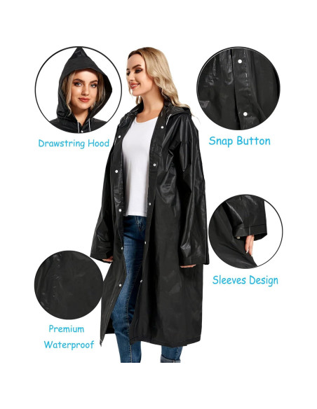 Ponchos de Lluvia Reutilizables HOOMBOOM Impermeables Adultos 2 Pzs Ponchos de Lluvia Reutilizables HOOMBOOM Impermeables Adultos 2 Pzs