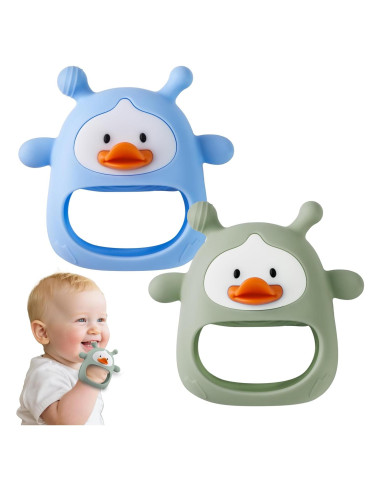 Set de 2 Mitones de Dentición para Bebés Silicona Grado Alimenticio