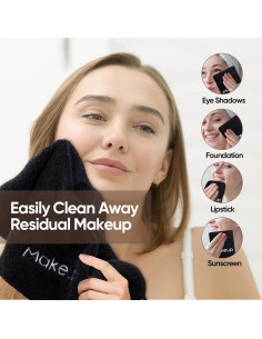 Paño Desmaquillante HOMEXCEL 6 Piezas Microfibra 33x33 cm Negro 2