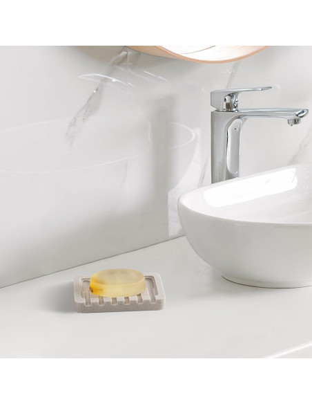 Jabonera Autodrenante UHEY HOME Beige Rectangular 13.2x8.9 cm Jabonera Autodrenante UHEY HOME Beige Rectangular 13.2x8.9 cm