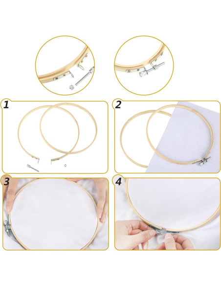 Kit de Bordado Mudder 53 Piezas con Aros y Herramientas Kit de Bordado Mudder 53 Piezas con Aros y Herramientas
