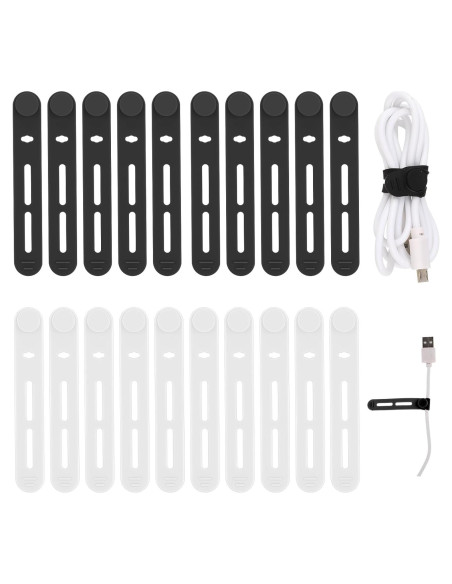 Bridas Reutilizables Molain 20Pcs Silicona Organizador de Cables Bridas Reutilizables Molain 20Pcs Silicona Organizador de Cables