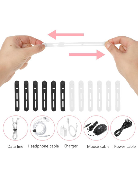 Bridas Reutilizables Molain 20Pcs Silicona Organizador de Cables Bridas Reutilizables Molain 20Pcs Silicona Organizador de Cables