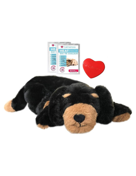 Juguete Calmeroos para Cachorros - Alivio de Ansiedad Negro y Marrón Juguete Calmeroos para Cachorros - Alivio de Ansiedad Negro y Marrón