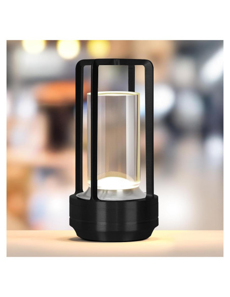 Lámpara de Mesa LED Inalámbrica Baishezhuan A-1 Negra Lámpara de Mesa LED Inalámbrica Baishezhuan A-1 Negra