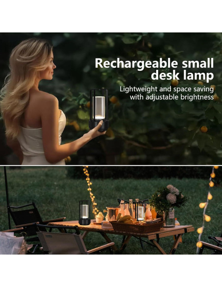 Lámpara de Mesa LED Inalámbrica Baishezhuan A-1 Negra Lámpara de Mesa LED Inalámbrica Baishezhuan A-1 Negra