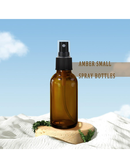 4 Botellas de Spray de Vidrio Ámbar 60ml GIVAMEIHF con Accesorios 4 Botellas de Spray de Vidrio Ámbar 60ml GIVAMEIHF con Accesorios