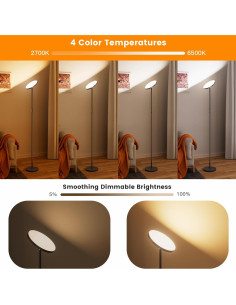 Lámpara de pie LED ALEXPEX Torchiere 36W 3500LM Regulable 2