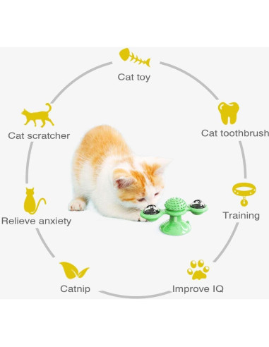 Juguete Interactivo para Gatos GBSYU con Bola LED y Hierba Gatera