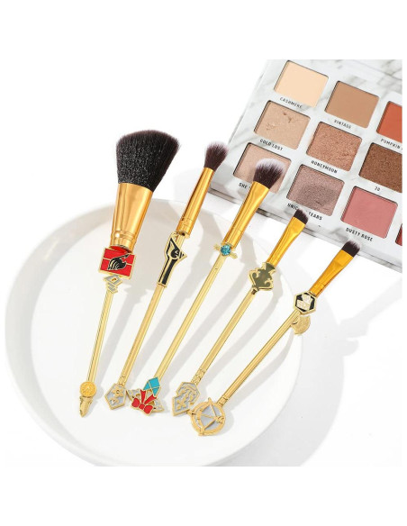 Set de Pinceles de Maquillaje Fairy Tail - 5 Piezas con Mango de Metal Set de Pinceles de Maquillaje Fairy Tail - 5 Piezas con Mango de Metal