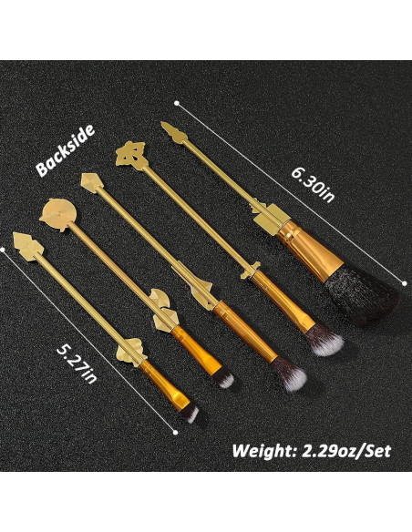 Set de Pinceles de Maquillaje Fairy Tail - 5 Piezas con Mango de Metal Set de Pinceles de Maquillaje Fairy Tail - 5 Piezas con Mango de Metal