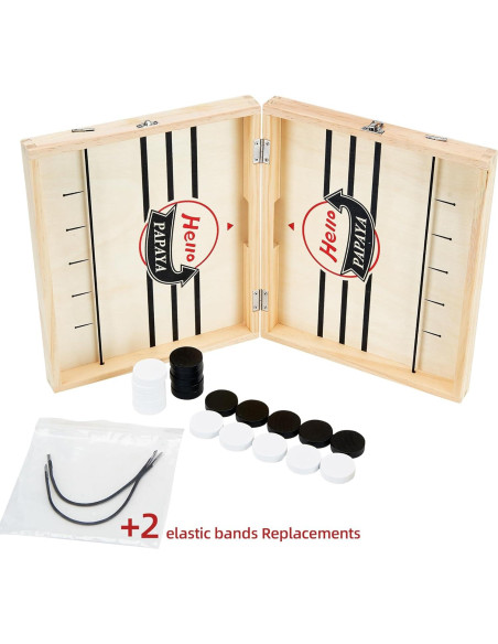 Juego de Hockey de Aire de Madera HELLO PAPAYA Mediano Juego de Hockey de Aire de Madera HELLO PAPAYA Mediano
