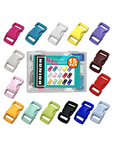 15 Hebillas Curvadas Plásticas 10mm Multicolor para DIY
