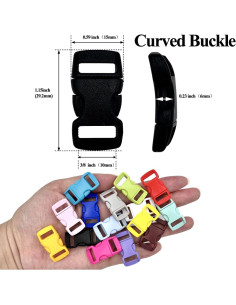 15 Hebillas Curvadas Plásticas 10mm Multicolor para DIY 2