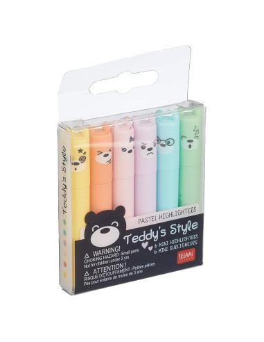 Conjunto de 6 Mini Marcadores Fluorescentes Legami Pastel