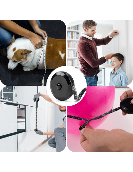 Cinta Métrica Suave Retráctil Polly 1.5M Negra Doble Escala Cinta Métrica Suave Retráctil Polly 1.5M Negra Doble Escala