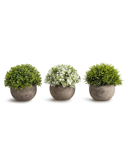 Set de 3 Plantas Artificiales OPPS en Maceta Gris 11.9 cm Set de 3 Plantas Artificiales OPPS en Maceta Gris 11.9 cm
