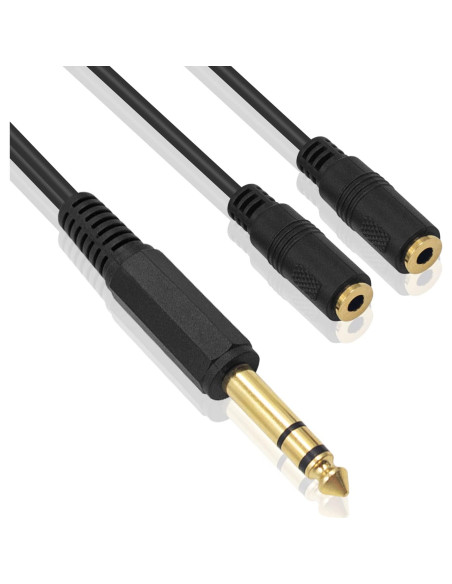 Adaptador Estéreo Poyiccot 1/4 a 3.5mm 20cm TRS Adaptador Estéreo Poyiccot 1/4 a 3.5mm 20cm TRS
