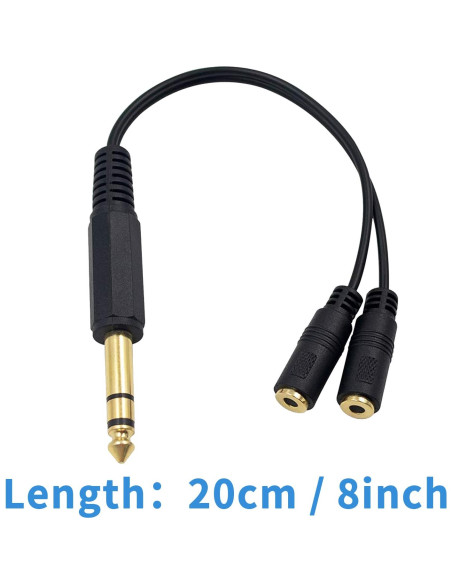 Adaptador Estéreo Poyiccot 1/4 a 3.5mm 20cm TRS Adaptador Estéreo Poyiccot 1/4 a 3.5mm 20cm TRS
