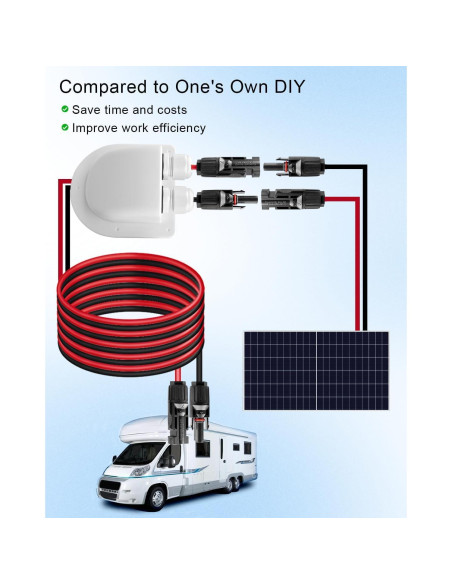 Cable de Extensión Solar Bosting 3m 10AWG IP68 para Paneles Cable de Extensión Solar Bosting 3m 10AWG IP68 para Paneles