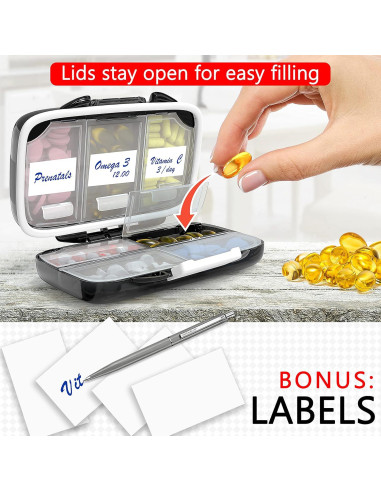 Organizador de Pastillas PILLSTEER 7 Días Portátil a Prueba de Humedad