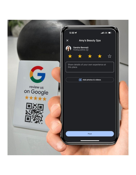 Soporte de Reseñas de Google ProsperQR - NFC y QR, 3 Unidades Soporte de Reseñas de Google ProsperQR - NFC y QR, 3 Unidades