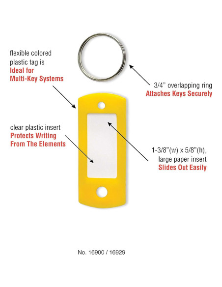 Etiquetas de Llave Plástico Lucky Line Amarillo 50 Piezas Etiquetas de Llave Plástico Lucky Line Amarillo 50 Piezas