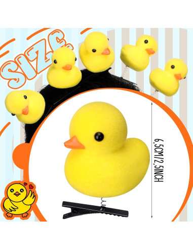 Juego de 12 Clips para Cabello de Pato Amarillo Croknit