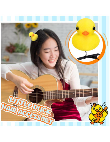 Juego de 12 Clips para Cabello de Pato Amarillo Croknit