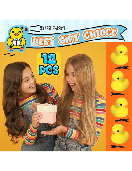 Juego de 12 Clips para Cabello de Pato Amarillo Croknit Juego de 12 Clips para Cabello de Pato Amarillo Croknit
