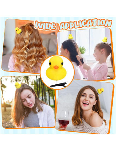Juego de 12 Clips para Cabello de Pato Amarillo Croknit