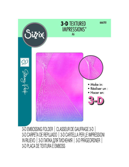 Carpeta de Embossing 3D Sizzix French Twist 15.9x10.8cm Carpeta de Embossing 3D Sizzix French Twist 15.9x10.8cm
