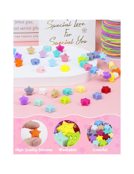 80 Perlas de Silicona en Forma de Estrella FIVEIZERO - 20 Colores 80 Perlas de Silicona en Forma de Estrella FIVEIZERO - 20 Colores
