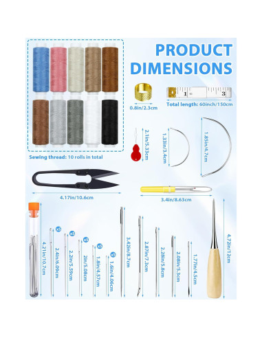 Kit de Costura PLANTIONAL 47 Piezas para Tapicería y Manualidades