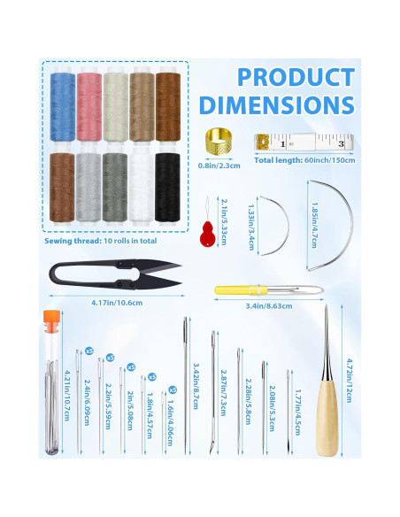 Kit de Costura PLANTIONAL 47 Piezas para Tapicería y Manualidades Kit de Costura PLANTIONAL 47 Piezas para Tapicería y Manualidades