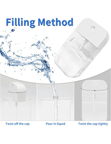 2 Botellas de Spray Rimoev 50 ml Transparentes Reutilizables