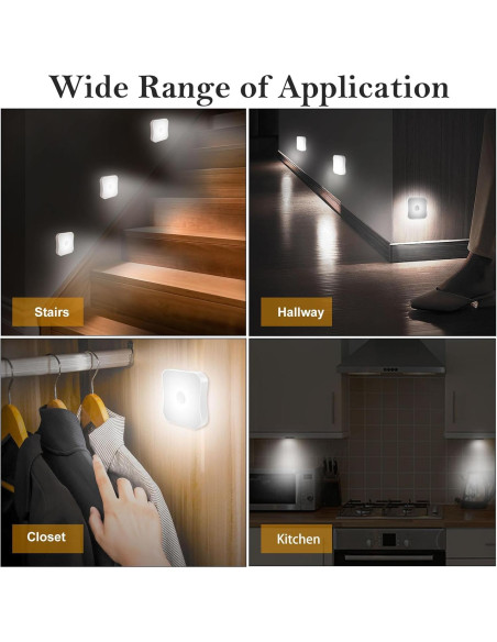 Luz Nocturna Inalámbrica Recargable Bestendony - Paquete de 2 Luz Nocturna Inalámbrica Recargable Bestendony - Paquete de 2
