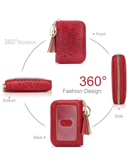 Monedero Pequeño APHISON RFID para Mujeres 1927 Rojo Monedero Pequeño APHISON RFID para Mujeres 1927 Rojo