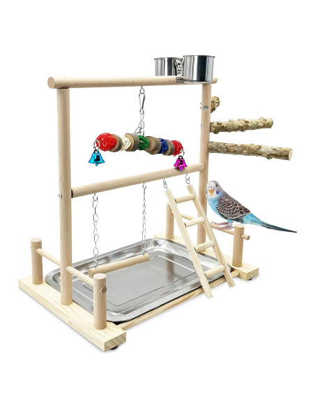 Gimnasio para Aves de Madera Natural Kathson 37.6x23.9 cm Gimnasio para Aves de Madera Natural Kathson 37.6x23.9 cm