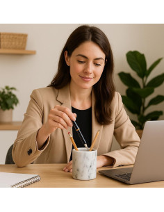 Soporte para bolígrafos de mármol natural Creative Home 8.4 cm 2