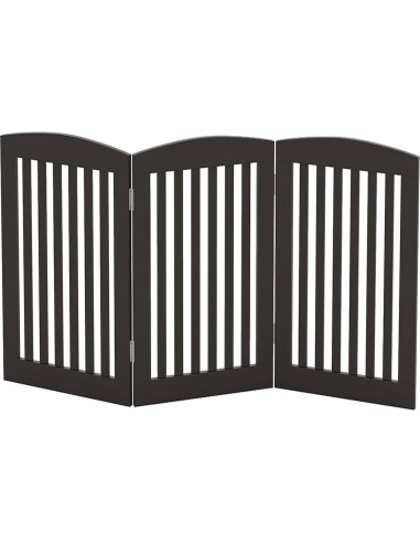 Puerta Plegable para Mascotas PAWLAND 61 cm Espresso 3 Paneles