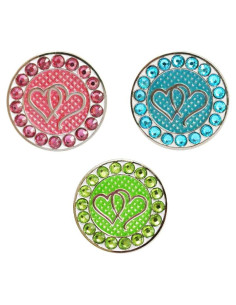 Marcadores de Pelotas de Golf Myartte - Paquete de 3 Cristal