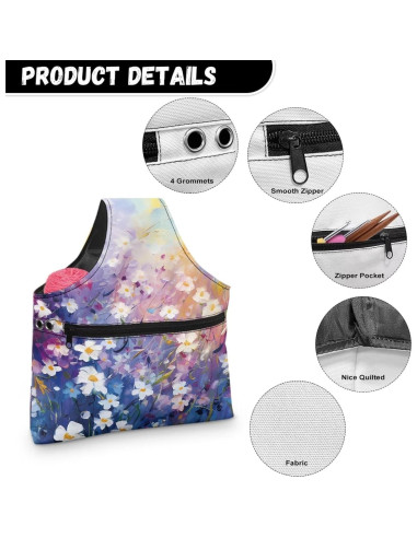 Bolsa Organizadora de Costura Viewamoon L Floral Morado 27.9x35.6 cm