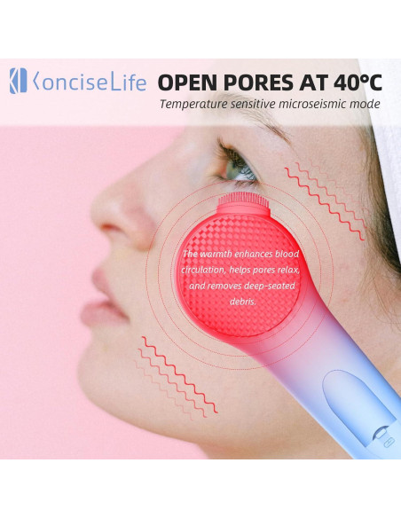 Cepillo Facial de Limpieza Pro ConciseLife - Silicona Ultrasuave, 5 Modos, Masaje Calentado, IPX7 Cepillo Facial de Limpieza Pro ConciseLife - Silicona Ultrasuave, 5 Modos, Masaje Calentado, IPX7