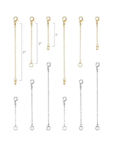 Extensores de Pulseras de Tobillo Softones 12-18 Pcs Oro Plata