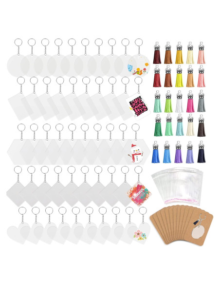 Kit 300 Llaveros Acrílicos en Blanco ZYNERY 5.08 cm Kit 300 Llaveros Acrílicos en Blanco ZYNERY 5.08 cm